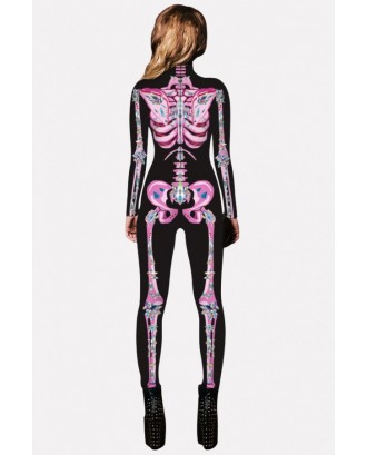 Pink Skeleton Diamond Print Adults Halloween Costume