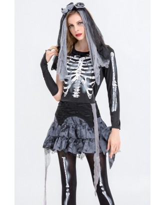 Black Skeleton Corpse Bride Halloween Costume