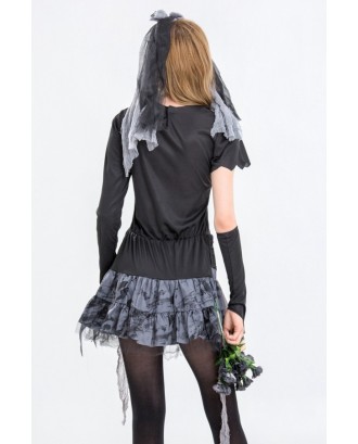 Black Skeleton Corpse Bride Halloween Costume