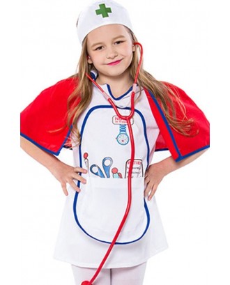 White Cute Nurse Kids Costume