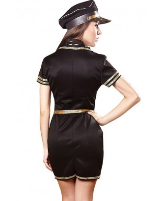 Black Policewoman Dress Uniform Sexy Cop Costume