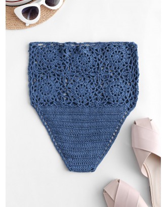 High Waisted Crochet Bottom - Blue Koi