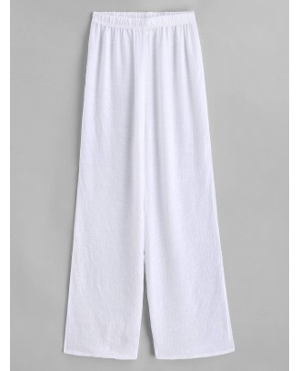 Semi Sheer Beach Pants - White