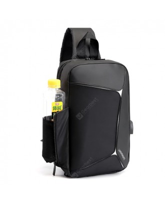 USB Reflective Multi-function Waterproof One-shoulder Men Handbag