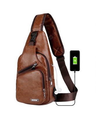 USB Charging Chest Bag Casual Fashion