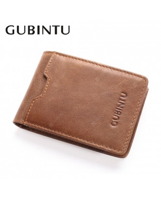 GUBINTU Genuine Leather Male Purse Card Holder Fashion Man Bifold Wallet